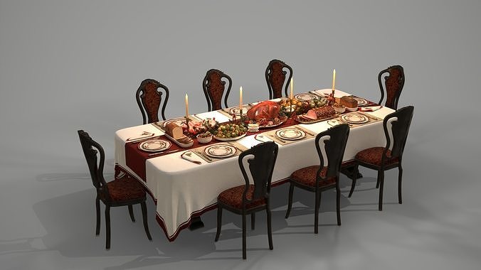 Christmas Dinner  3D model 2