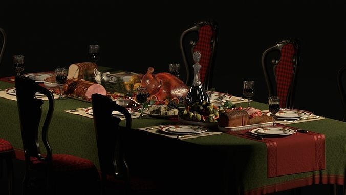 Christmas Dinner  3D model 3