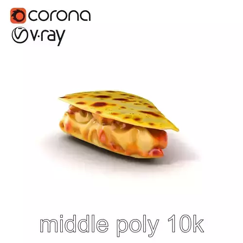 Realistic Chicken Quesadilla with Cheese Pull model pack Low-poly 3D model