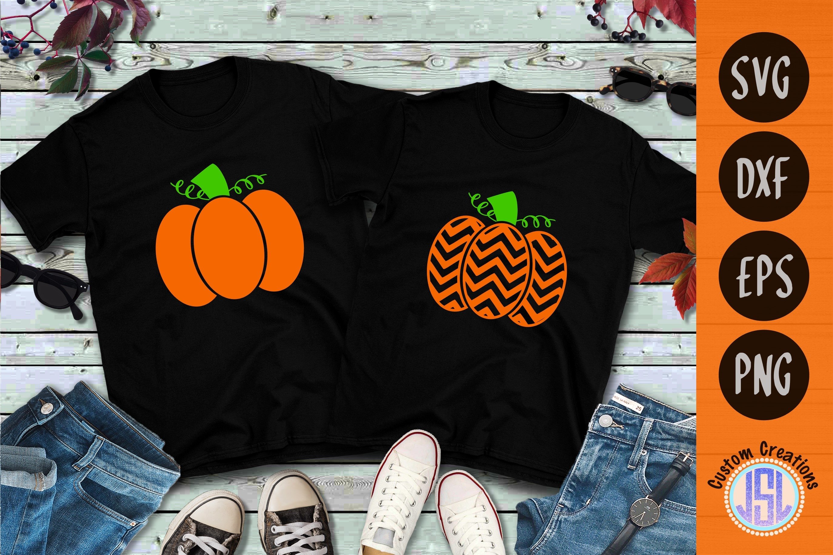 Pumpkin Monogram Frames | Set of 18 Bundle| SVG DXF EPS PNG 2
