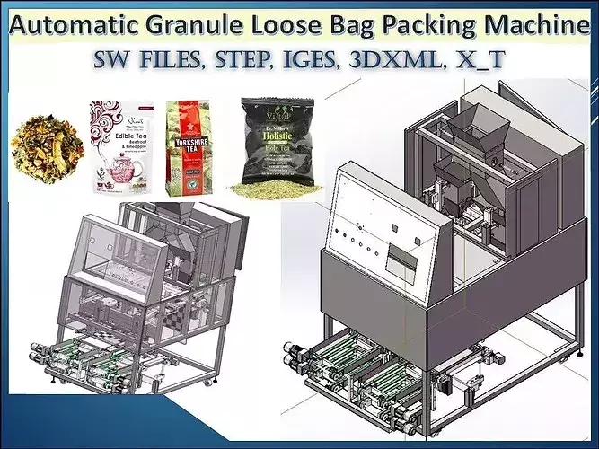 Automatic Granule Loose Bag Packing Machine 3D CAD Model 3D model