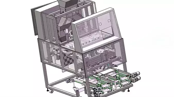 Automatic Granule Loose Bag Packing Machine 3D CAD Model  3D model 2