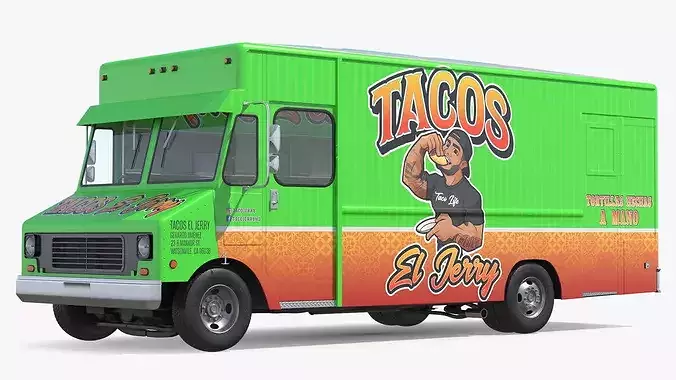 Food Van El Jerry Taco without Interior 3D model