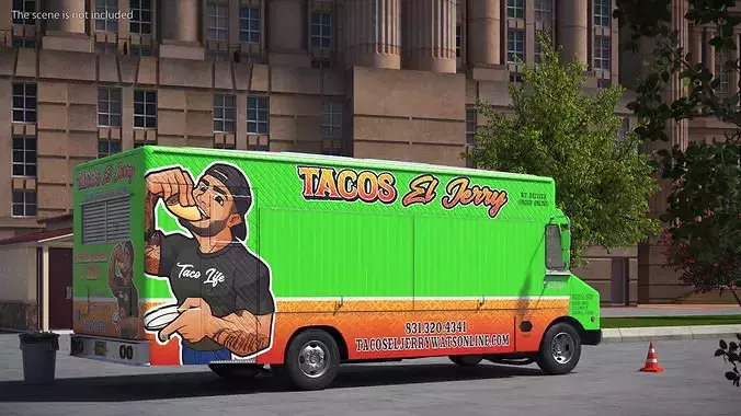 Food Van El Jerry Taco without Interior 3D model 3