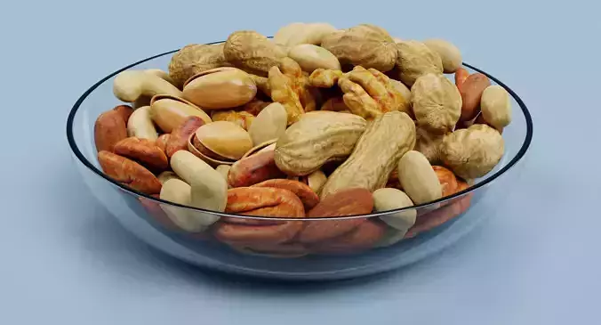 Nuts in Bowl - Food Display 3D model
