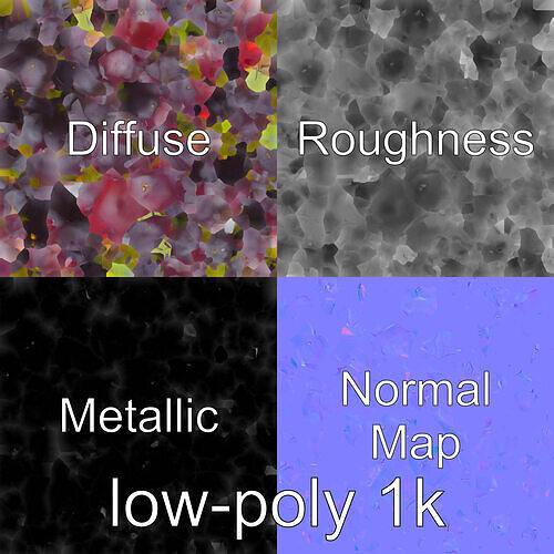 Realistic Purple Grape Cluster Model Low-poly 3D model 2