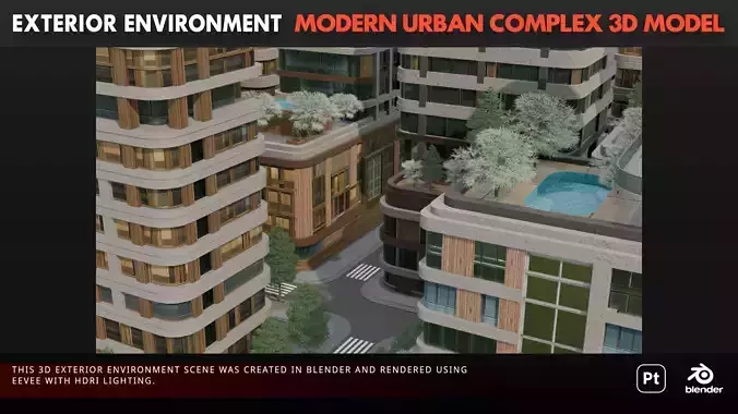 Modern Urban Complex 3D model 2