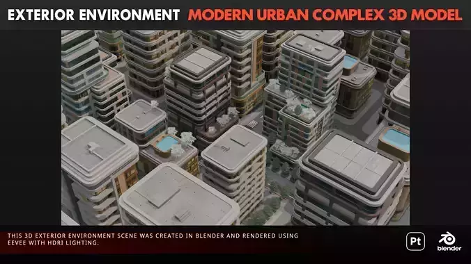 Modern Urban Complex 3D model 3