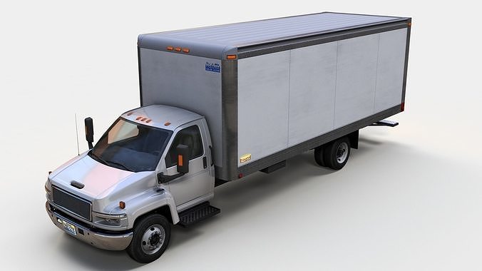 Generic box truck Low-poly 3D model 2