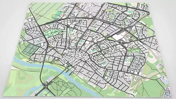 Cityscape Ostroleka Poland 3D model