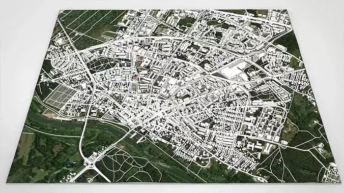 Cityscape Ostroleka Poland 3D model 2