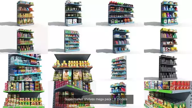 Supermarket shelves mega pack