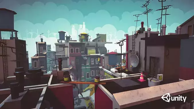 Cartoon Low Poly Modular City Pack Low-poly 3D model