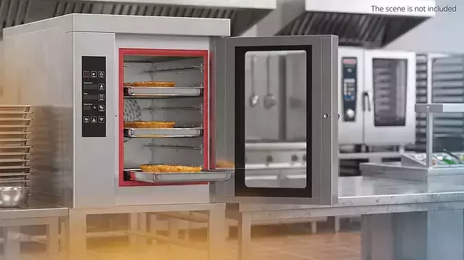 Commercial Convection Oven with Mobile Stand 3D model 2