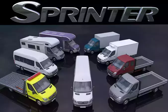 Sprinter 9 models 3D Model Pack