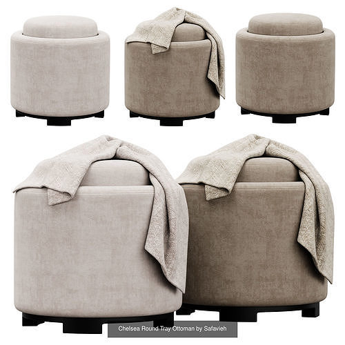 Poufs and ottomans collection 3D Model Pack 2