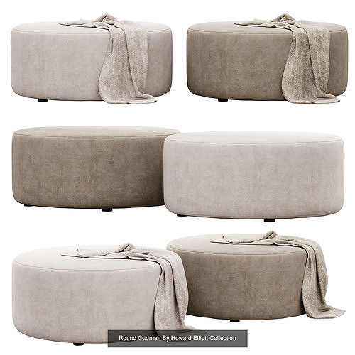 Poufs and ottomans collection 3D Model Pack 3