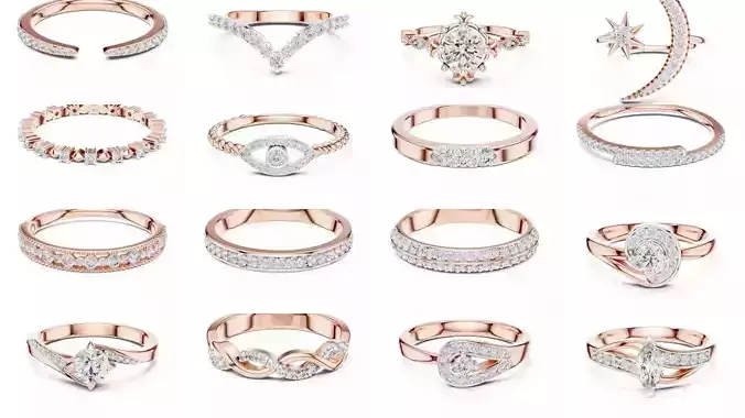 33 Ultra light wt minimalist Ring 3dm stl renders 360 animation 3D Model Pack 2
