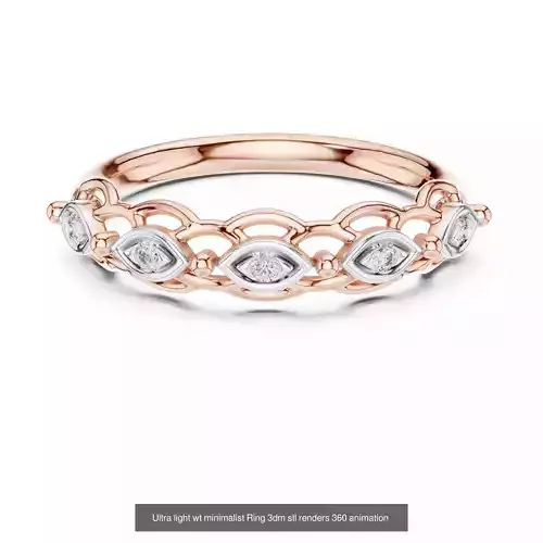 33 Ultra light wt minimalist Ring 3dm stl renders 360 animation 3D Model Pack 3