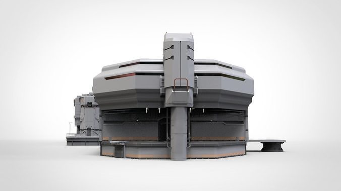 Complex 3 futuristic building 3D model 3