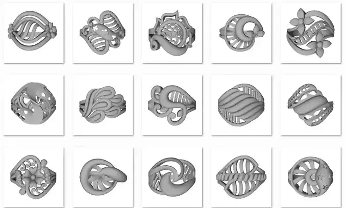 48 Women Ring Plain Gold Ring stl models 3D print model