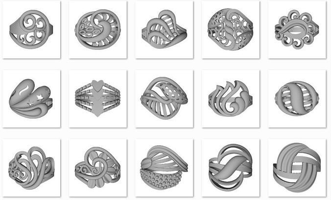 48 Women Ring Plain Gold Ring stl models  3D print model 2