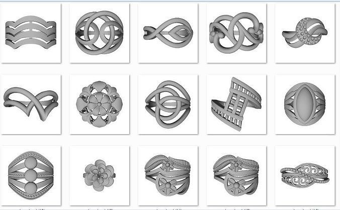 48 Women Ring Plain Gold Ring stl models  3D print model 3