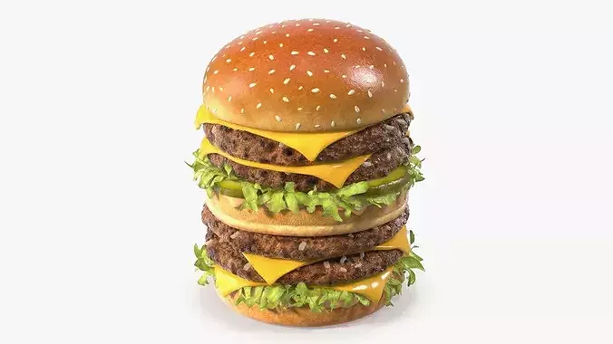 McDonalds Big Mac Double Beef Burger 3D model 3