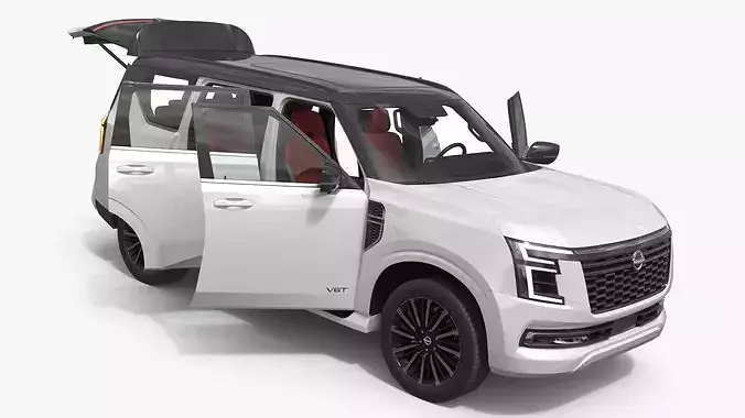 Nissan Patrol 2025 V6 Flagship SUV White 3D model 2