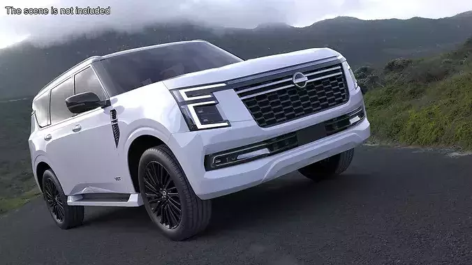Nissan Patrol 2025 V6 Flagship SUV White 3D model 3
