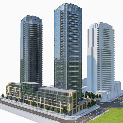 Twin Towers Collection Low-poly 3D model 2