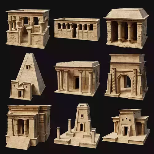 ANCIENT TEMPLE CHURCH BUILDING DESERT EGYPT AAA COLLECTION Low-poly 3D model