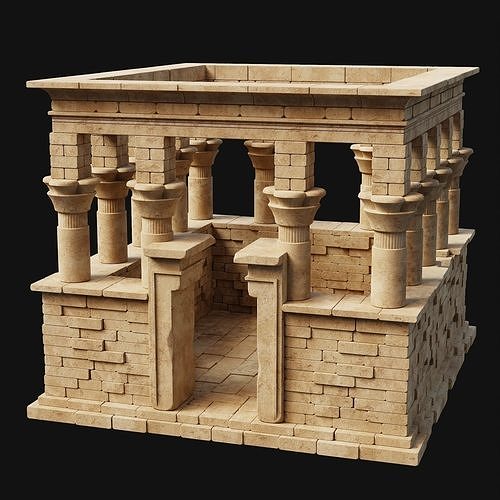 ANCIENT TEMPLE CHURCH BUILDING DESERT EGYPT AAA COLLECTION Low-poly 3D model 2
