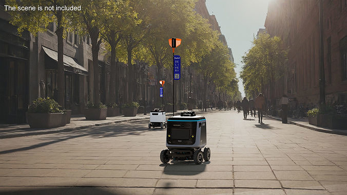 Sleeping Delivery Robot Kiwibot Black 3D model