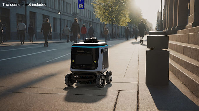 Sleeping Delivery Robot Kiwibot Black 3D model 3