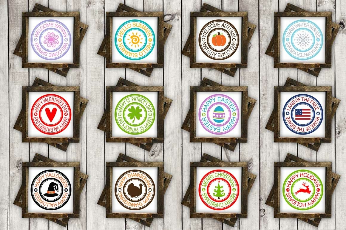 Holidays and Seasons Stamp Bundle| Round SVG Files 3