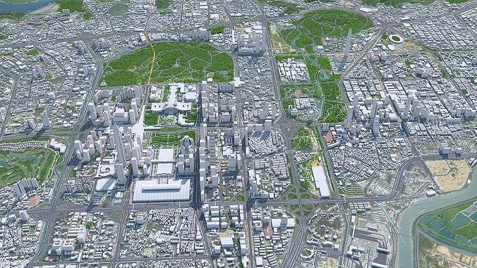 Shenzhen City China Low-poly 3D model 3