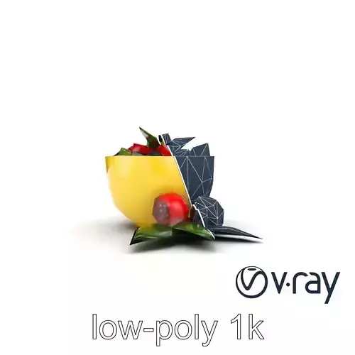 Tropical Smoothie Bowl 3D model pack Low-poly 3D model