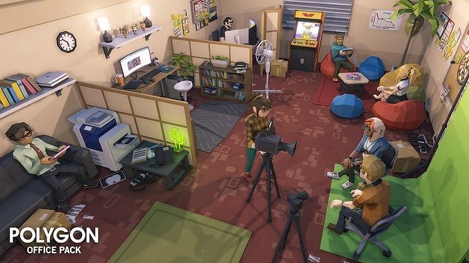 POLYGON - Office Low-poly 3D model 3