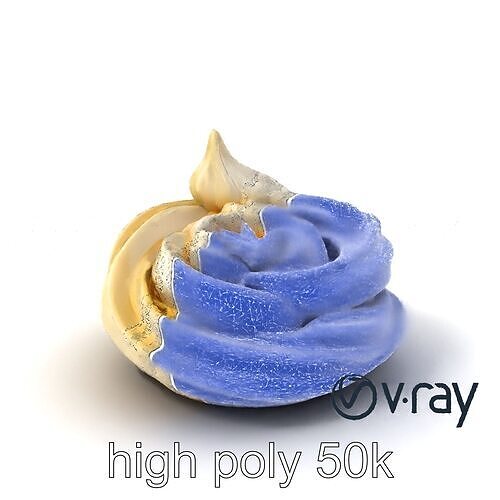 Lemon Meringue Mini Cake Spiral Structure model pack Low-poly 3D model 2