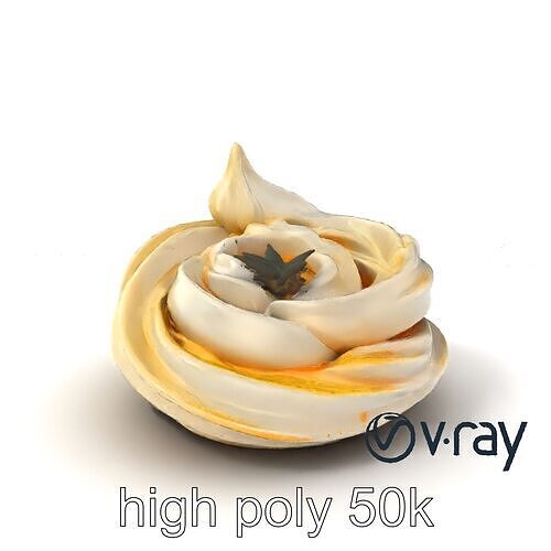 Lemon Meringue Mini Cake Spiral Structure model pack Low-poly 3D model 3