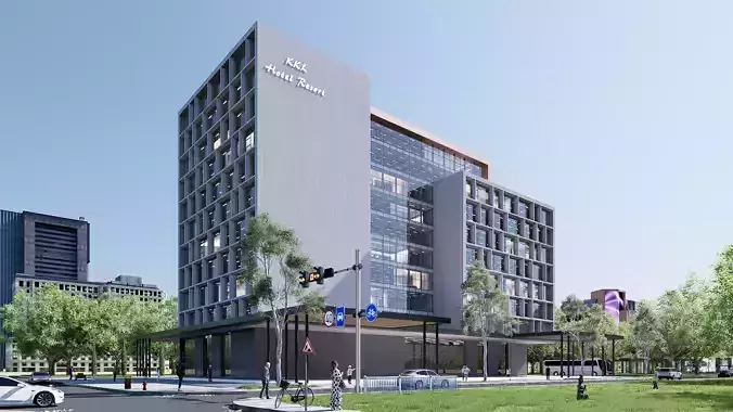 Hotel Low-poly 3D model