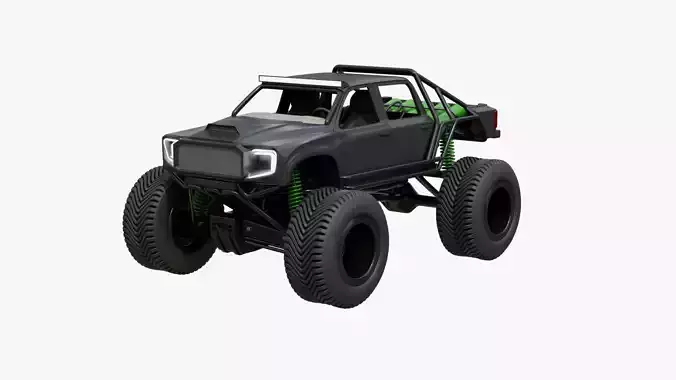 Black Matte Trophy Truck 3D model