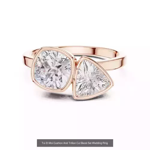 13 Toi Et Moi Diamond Rings 3DM STL OBJ FBX 3 Color Video 3D Model Pack 2