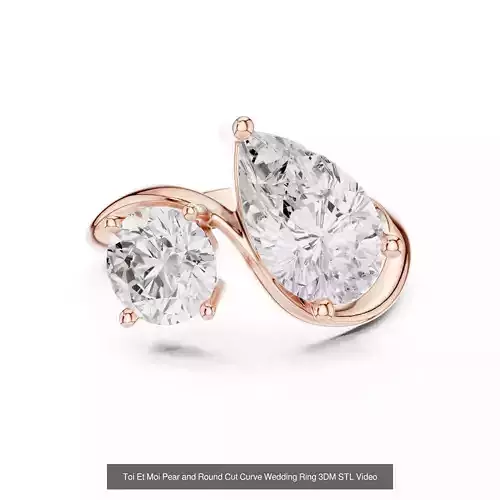 13 Toi Et Moi Diamond Rings 3DM STL OBJ FBX 3 Color Video 3D Model Pack 3