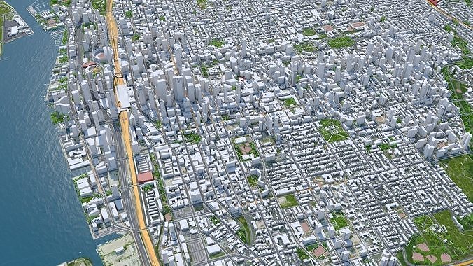 Toronto Downtown Canada Low-poly 3D model 3