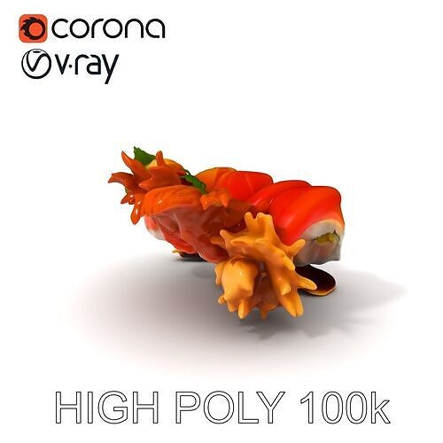 Gourmet Sushi Plate D Model Pack Low-poly 3D model 3