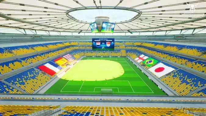 Stadium Soccer Low-poly 3D model