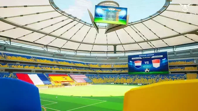 Stadium Soccer  Low-poly 3D model 3
