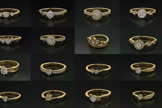100 Solitaire ring 3D Model Pack